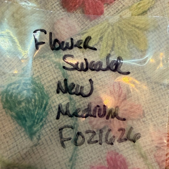 Floral Embroidered Pullover Medium Cottagecore Textured Garden Sweatshirt. New - Picture 10 of 10